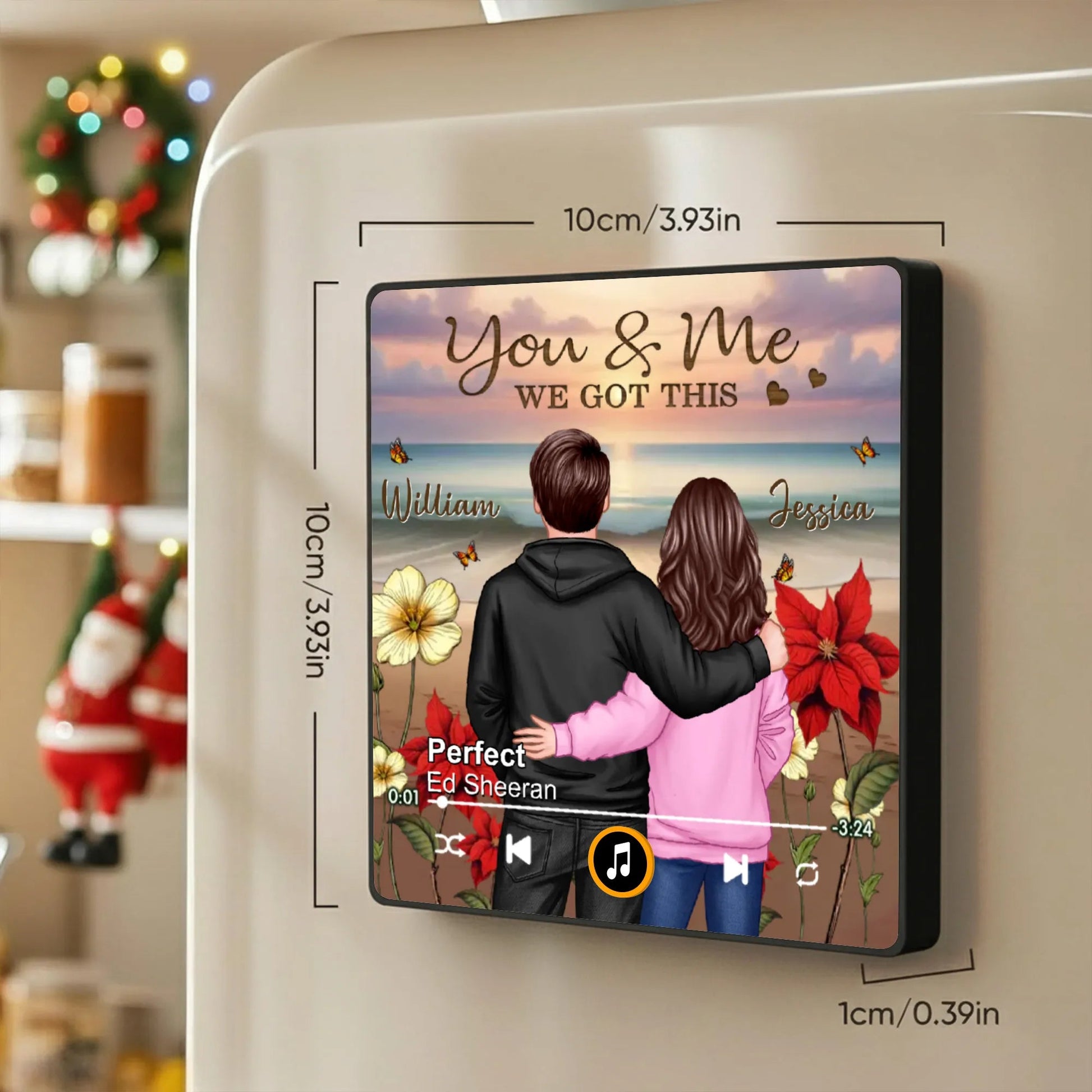Personalized Music Plaque for Couples - Romantic Gift for Christmas Fridge Magnet MagicInPrints