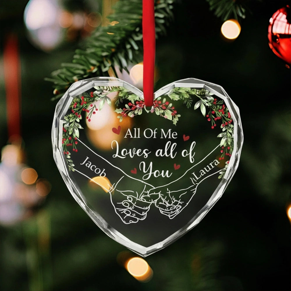 Personalized Heart Ornament for Couples with Custom Names - Christmas Gift Ornament MagicInPrints