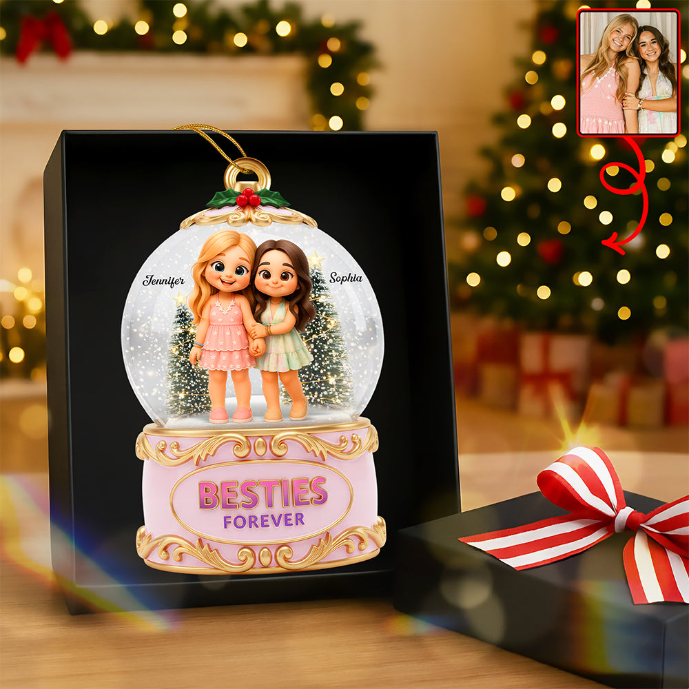 Holiday Besties Christmas Ornament - Custom Photo Gifts For Besties Ornament MagicInPrints