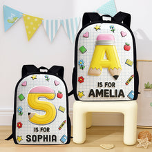Load image into Gallery viewer, “Unleash Creativity!” Personalized Initial Letter School Bag - Custom Gifts for Kids Back to School Backpack MagicInPrints
