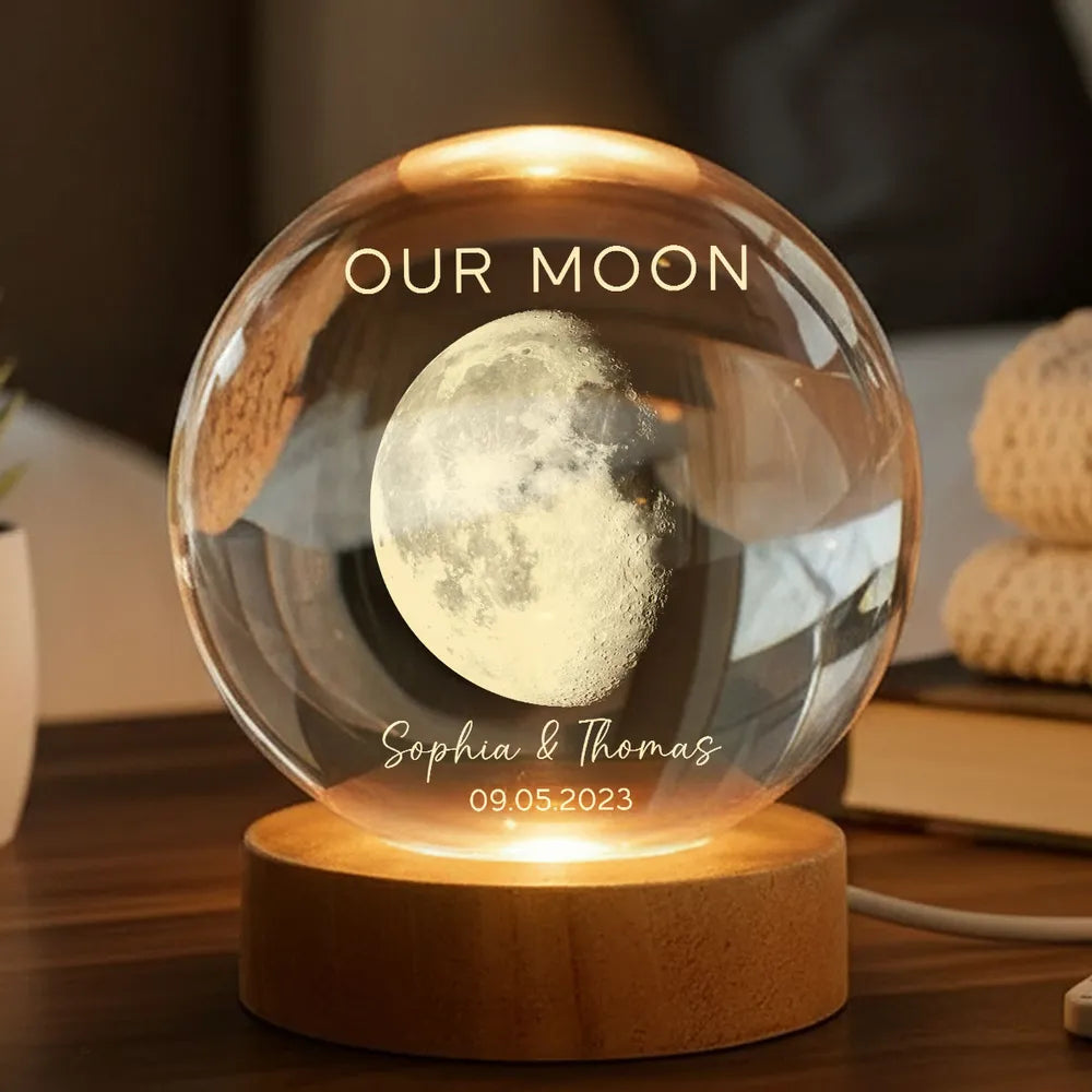 Personalized Moon Lamp for Couples with Date - Romantic Gift for Anniversaries Lamp MagicInPrints