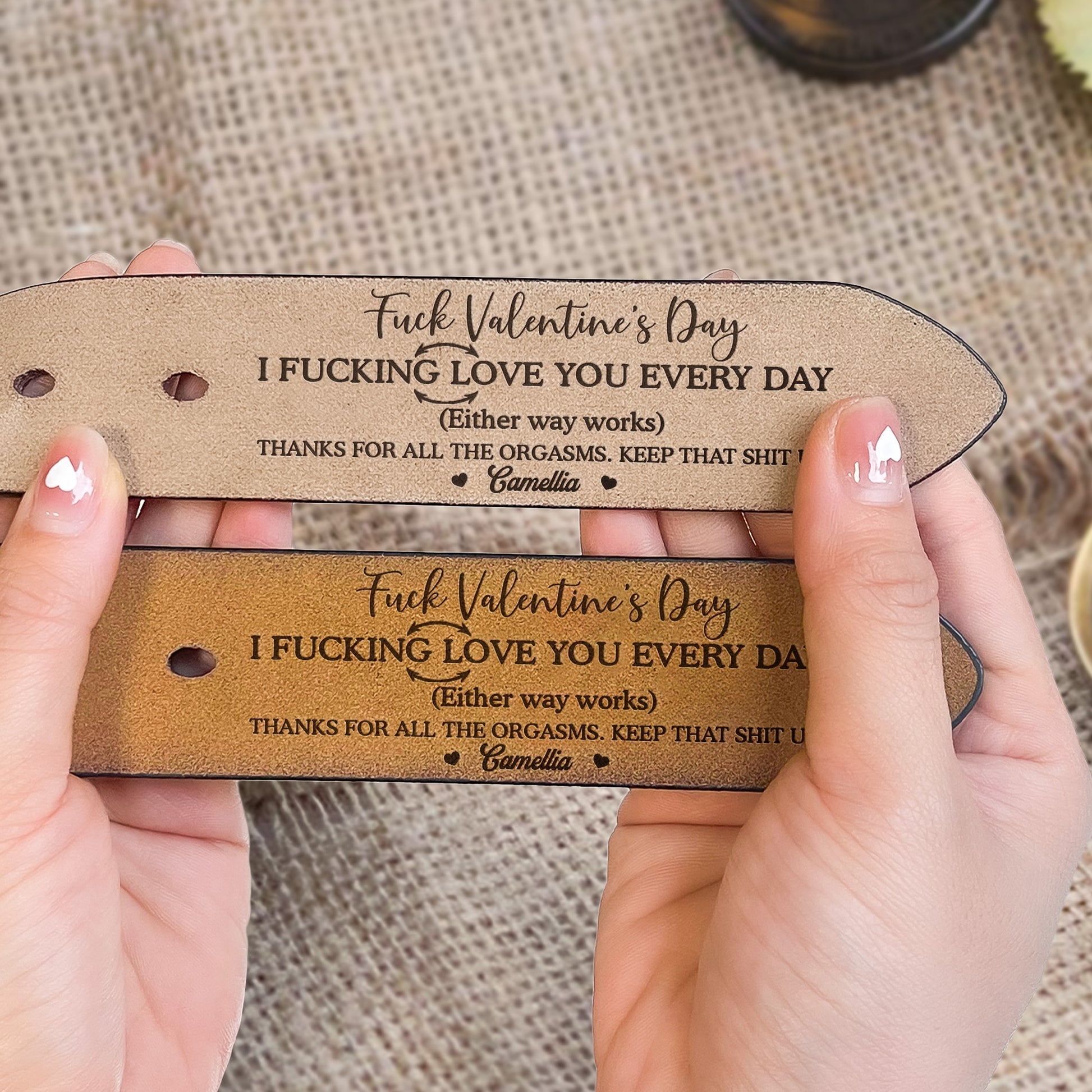 Personalized Leather Belt for Adults - Funny Engraved Gift for Valentine's Day Belt MagicInPrints