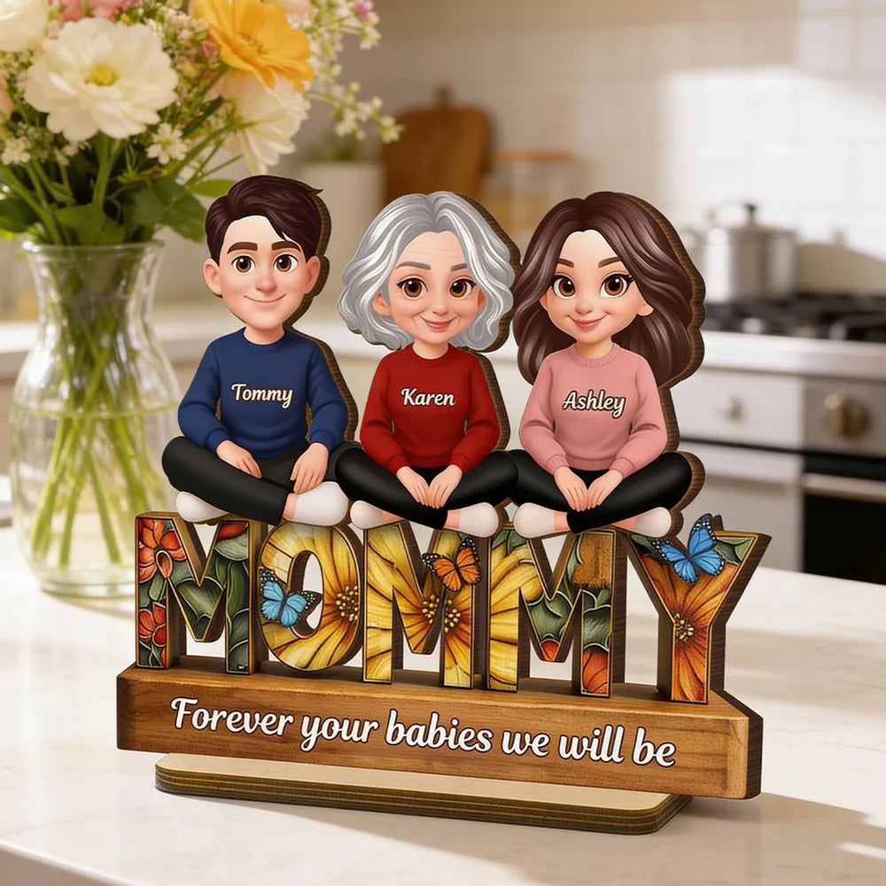 Personalized Family Figurine Display for Moms - Sentimental Home Decor Gift Plaque MagicInPrints