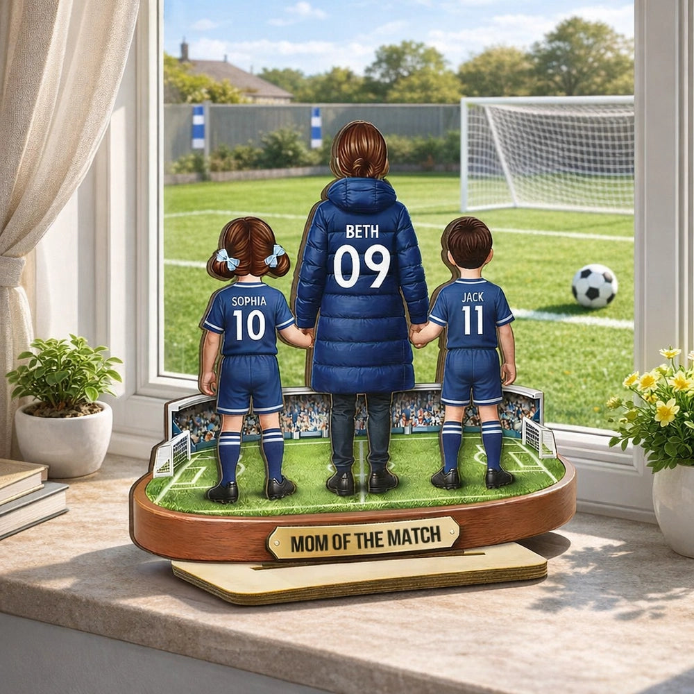 Personalized Soccer Family Figurine for Mom - Unique Mother's Day Gift Plaque MagicInPrints