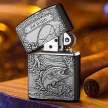 Load image into Gallery viewer, &quot;Catch the Big One - Personalized Fishing Man Lighter&quot; - Custom Gift for Fishing Enthusiasts Lighter MagicInPrints
