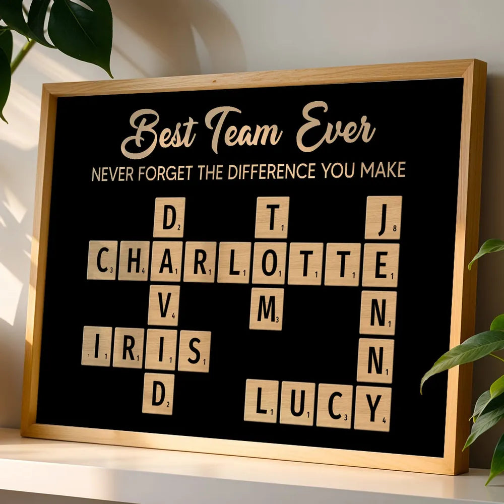 Personalized Team Appreciation Crossword Wall Art - Office Gift Poster or Canvas MagicInPrints