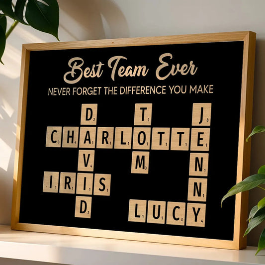 Personalized Team Appreciation Crossword Wall Art - Office Gift Poster or Canvas MagicInPrints