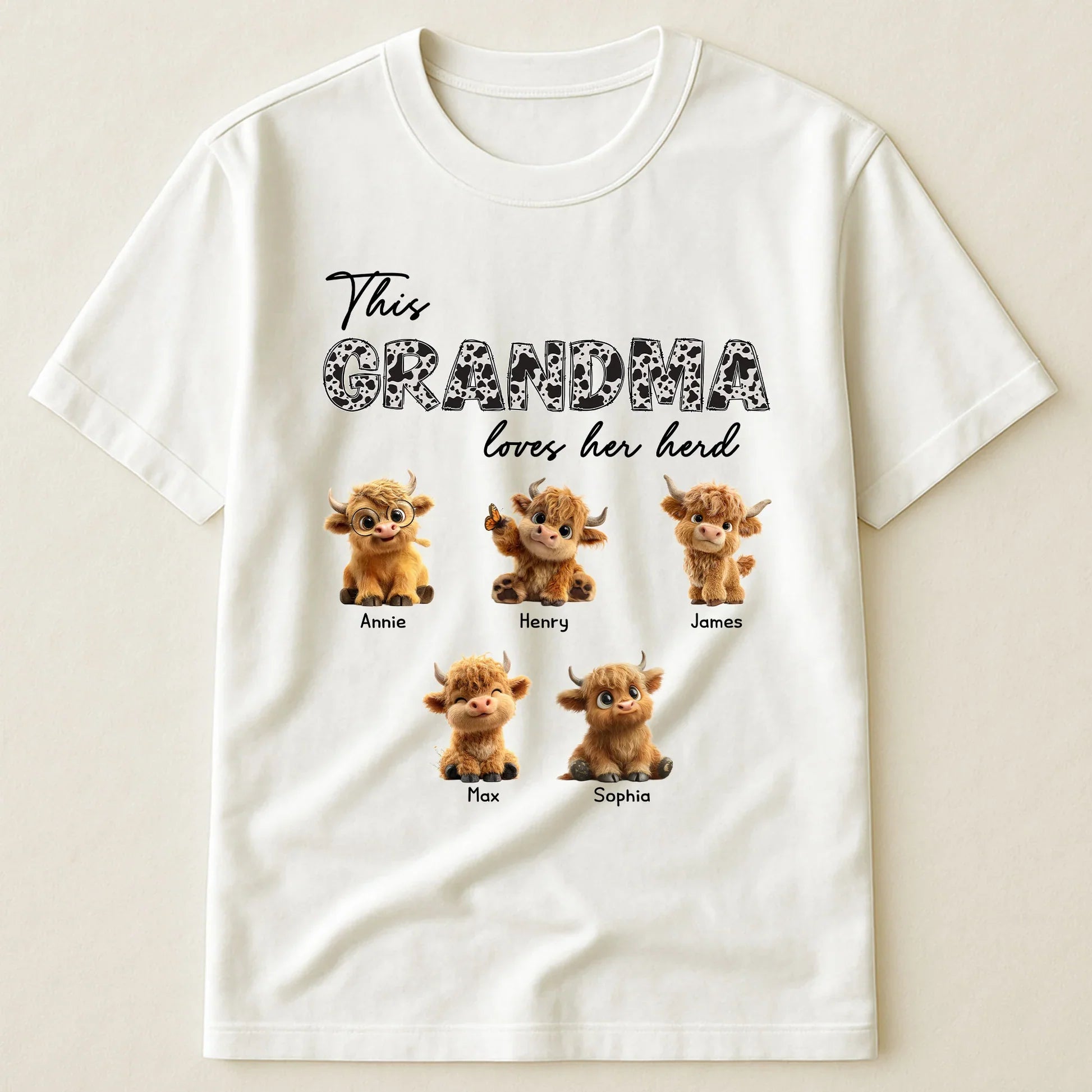 Personalized Grandma T-Shirt for Family with Cute Cartoon Animals - Perfect Gift Cloth MagicInPrints