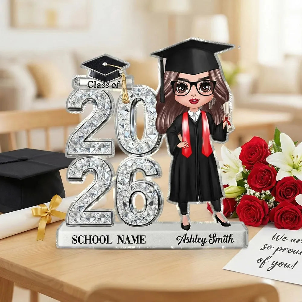 Personalized Graduation Figurine for Class of 2026 - Custom Name Gift Plaque MagicInPrints