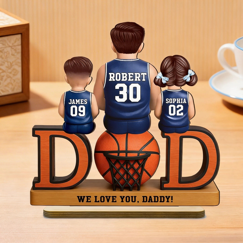 Personalized Basketball Family Figurine for Dad - Father's Day Gift Plaque MagicInPrints