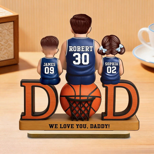 Personalized Basketball Family Figurine for Dad - Father's Day Gift Plaque MagicInPrints