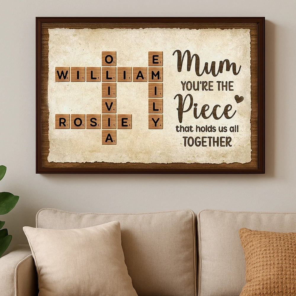 Personalized Family Name Crossword Wall Art for Mum - Heartfelt Gift for Mother's Day Poster or Canvas MagicInPrints