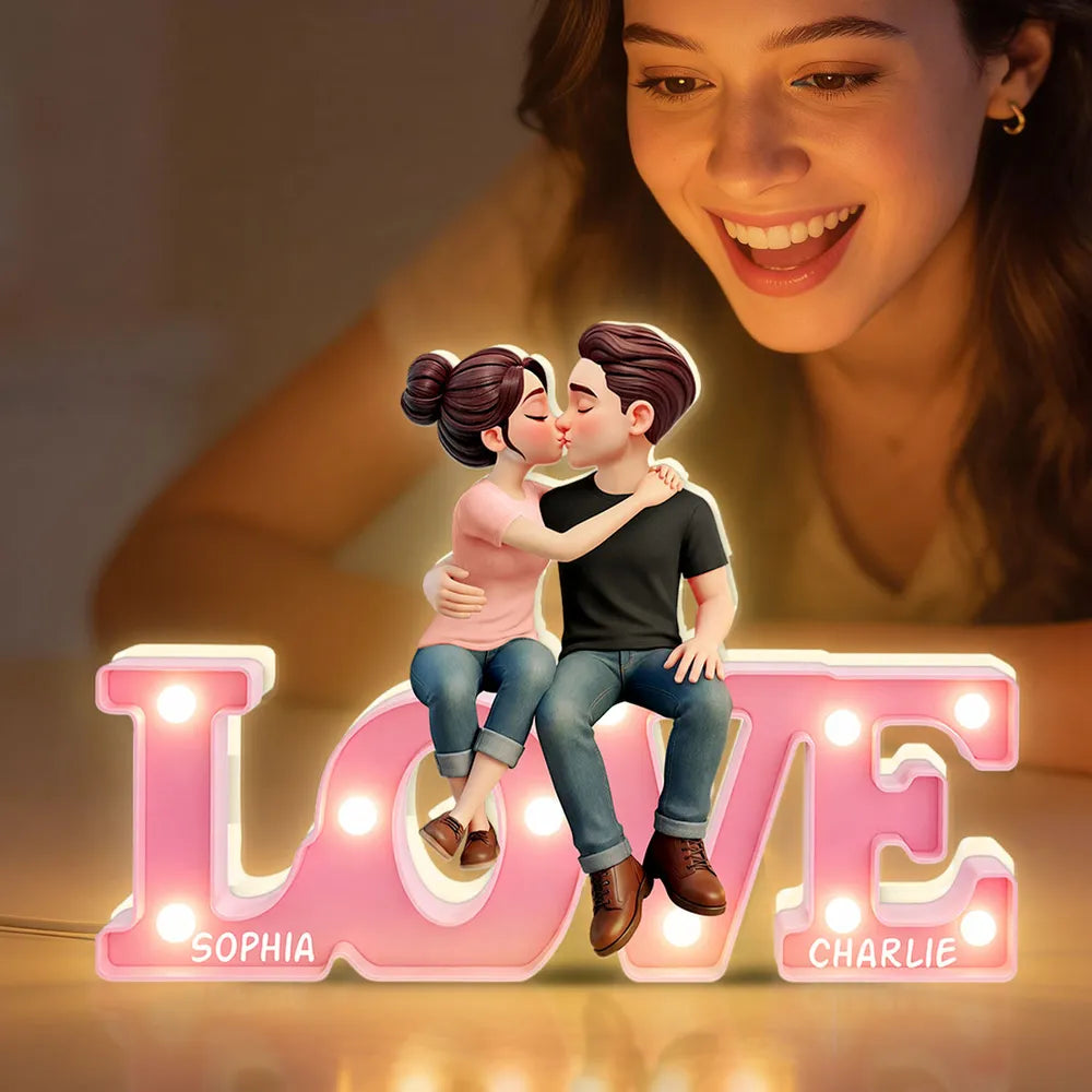 Personalized LED Love Sign for Couples - Romantic Home Decor Plaque MagicInPrints