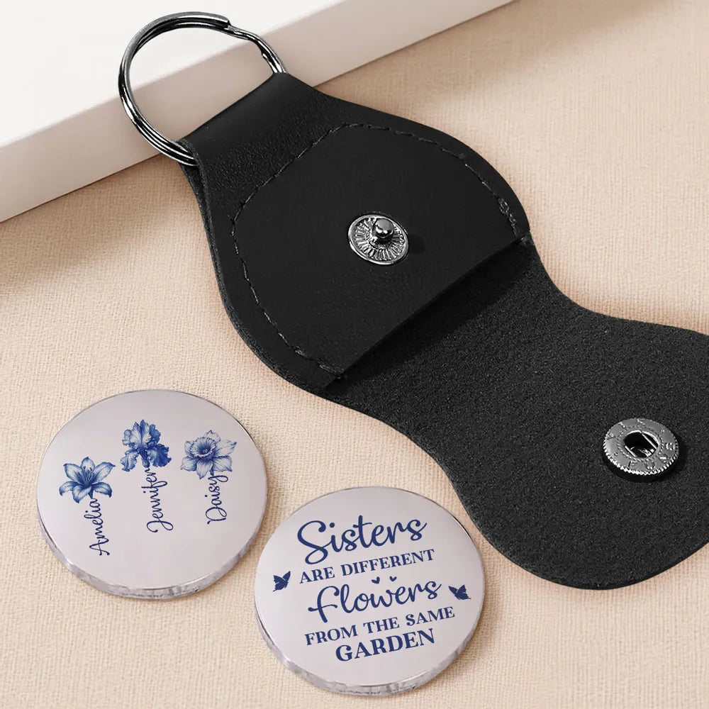 Personalized Sister Keychain Set - Floral Engraving Gift for Sisters Keychain MagicInPrints