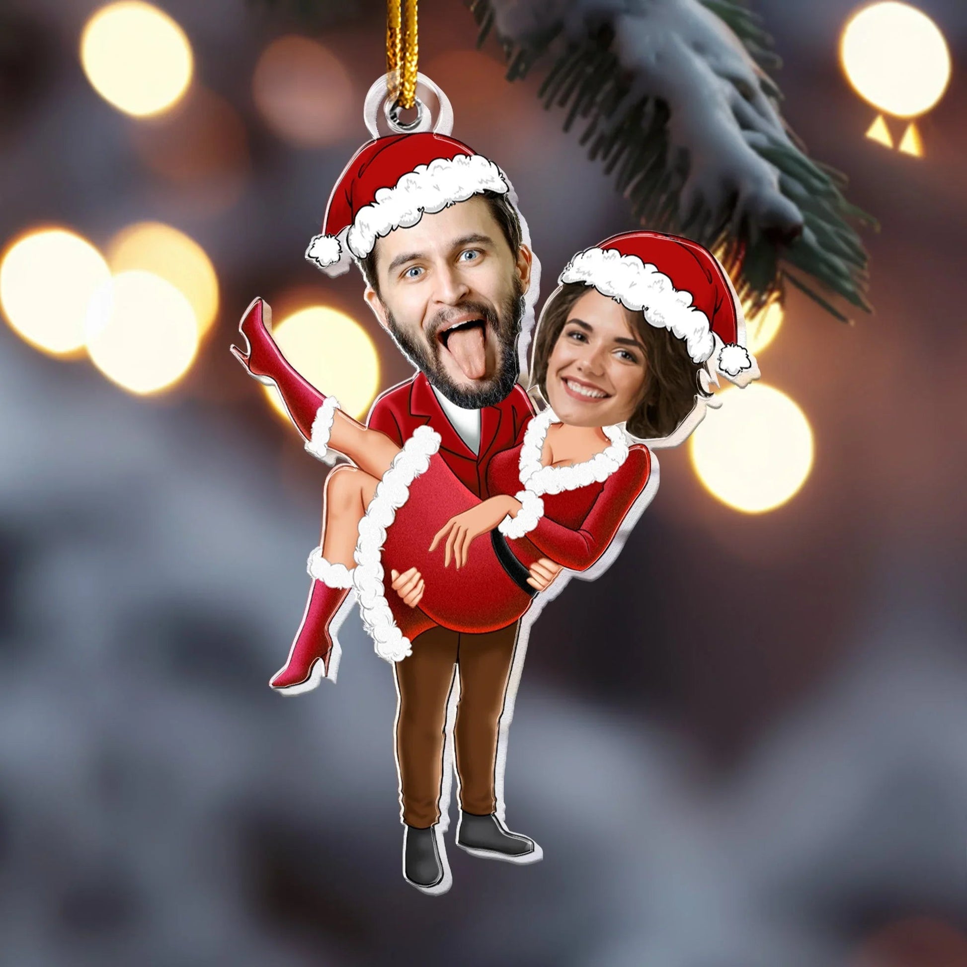 Custom Couple Christmas Ornament for Lovers - Festive Holiday Decor Ornament MagicInPrints