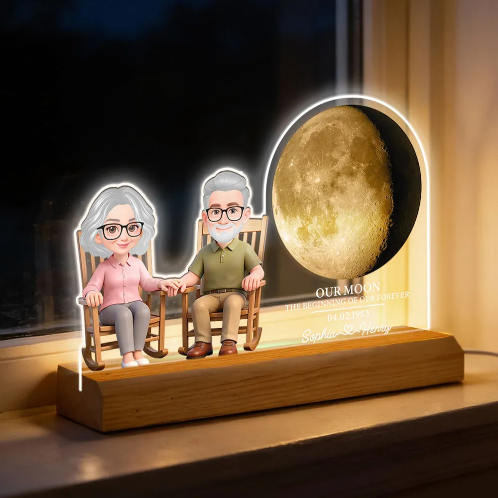 Custom LED Night Light for Couples - Personalized Anniversary Gift Plaque MagicInPrints