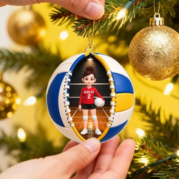Personalized Volleyball Acrylic Ornament Custom Gift for Sports Families