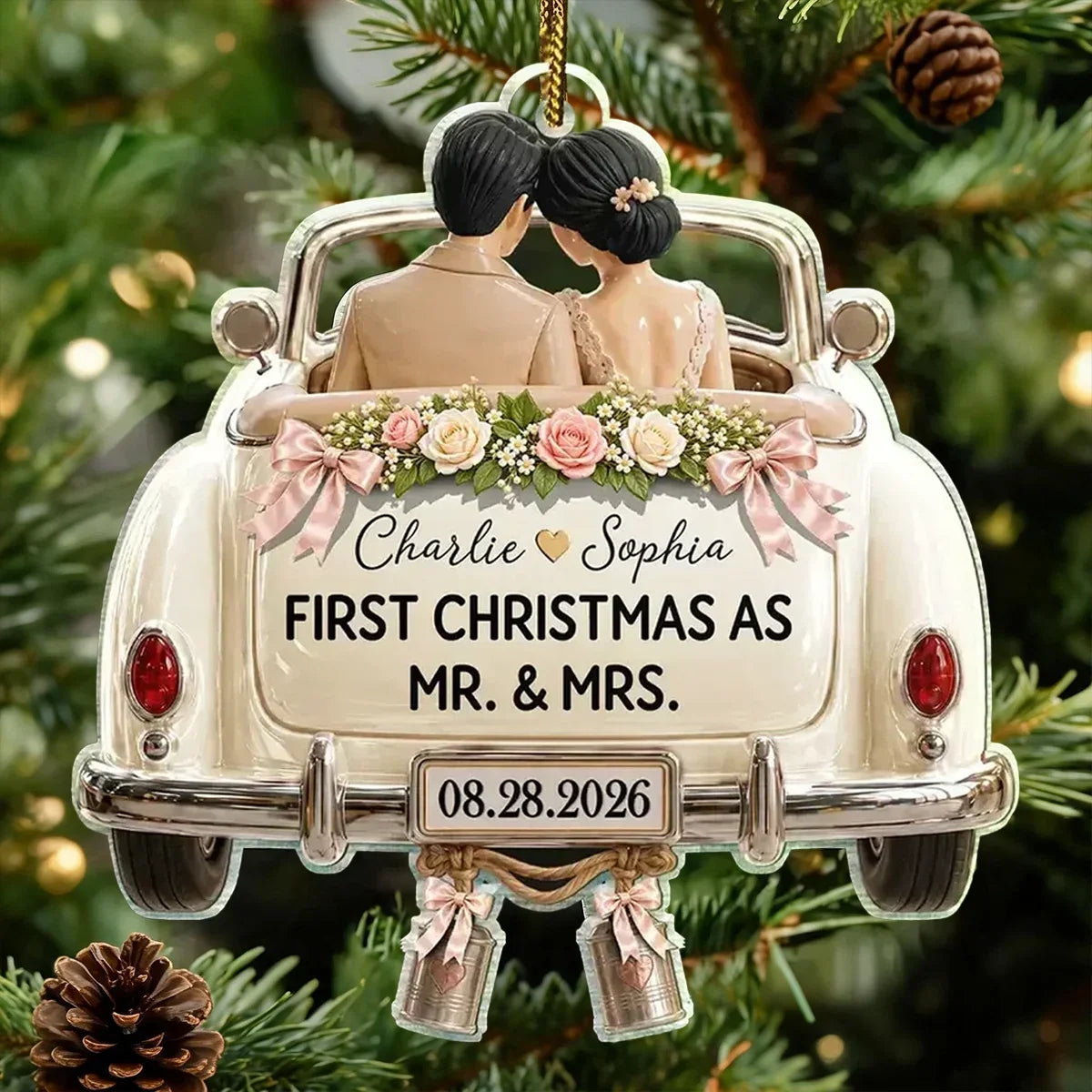 Personalized Acrylic Ornament Newlywed Couple First Christmas Gift