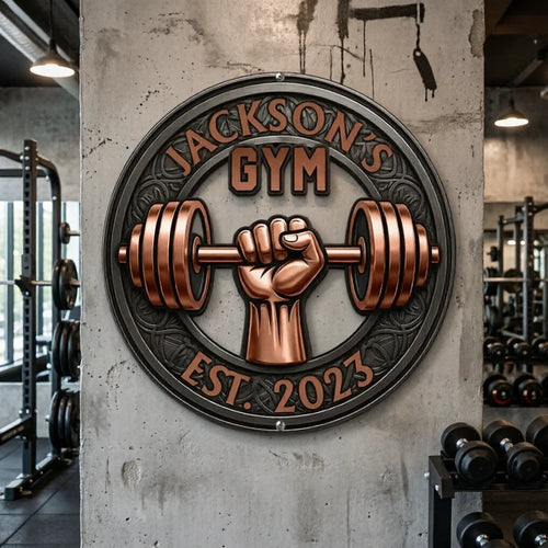 Personalized Shaped Metal Gym Sign for Fitness Lovers Gift