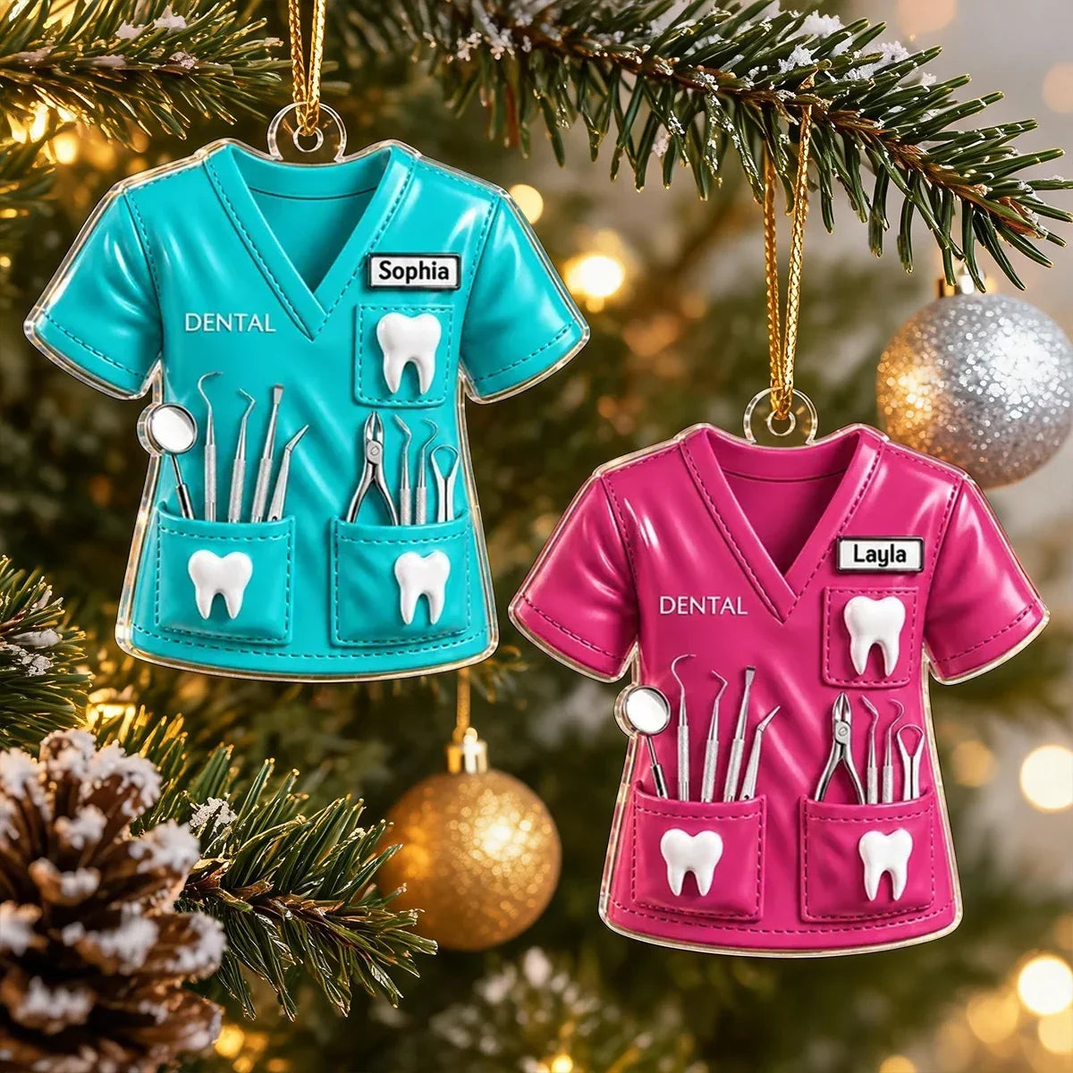 Personalized Dentist Uniform Acrylic Ornament Gift for Wife, Daughter, Friend