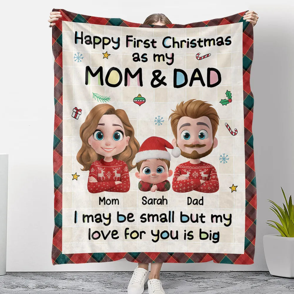 Personalized Christmas Blanket for New Parents - First Christmas Gift Blanket MagicInPrints