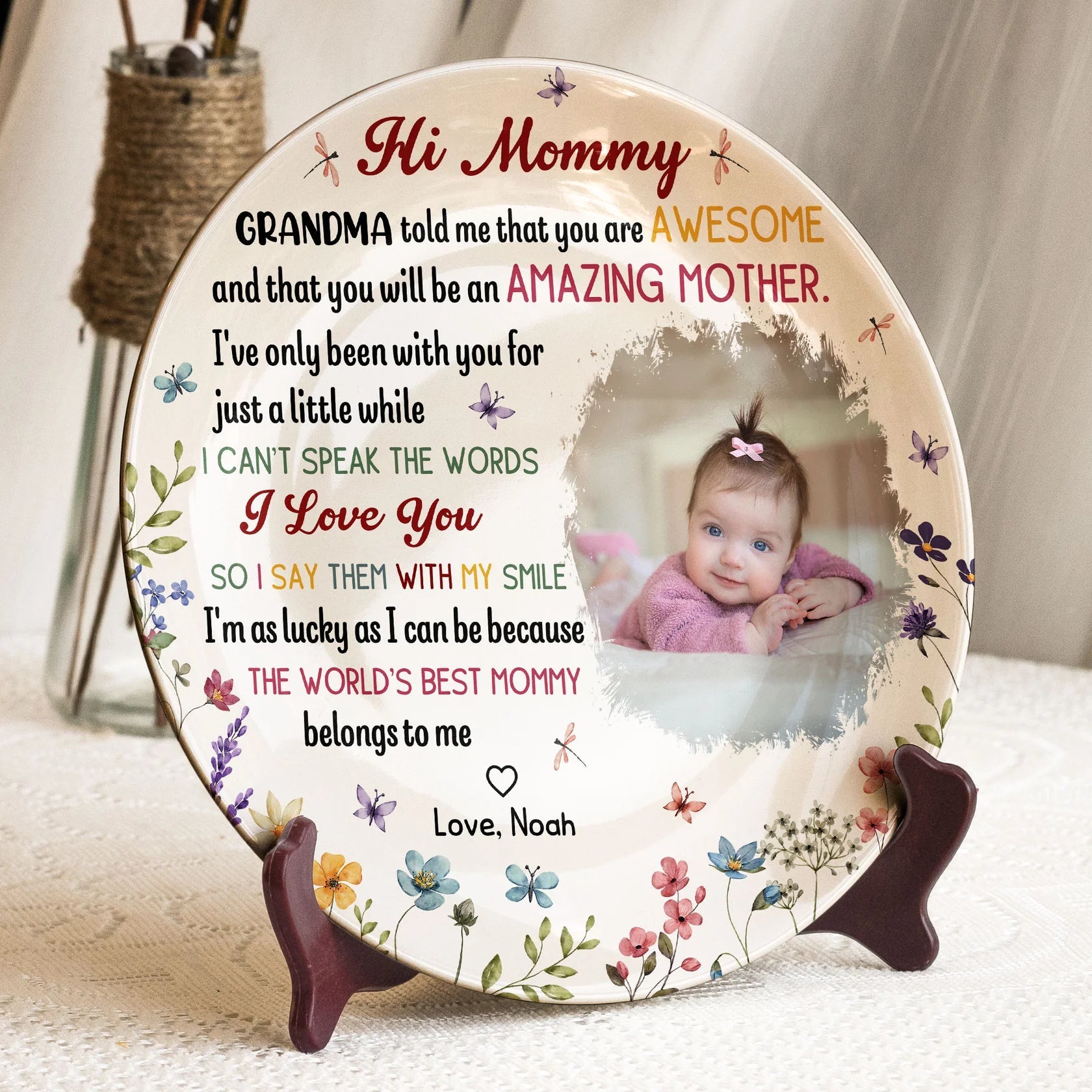 Personalized Photo Plate for Mothers - Sentimental Gift from Baby Plaque MagicInPrints