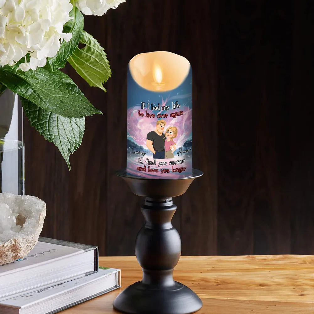 Personalized LED Candle for Couples with Romantic Message - Perfect Anniversary Gift Lamp MagicInPrints