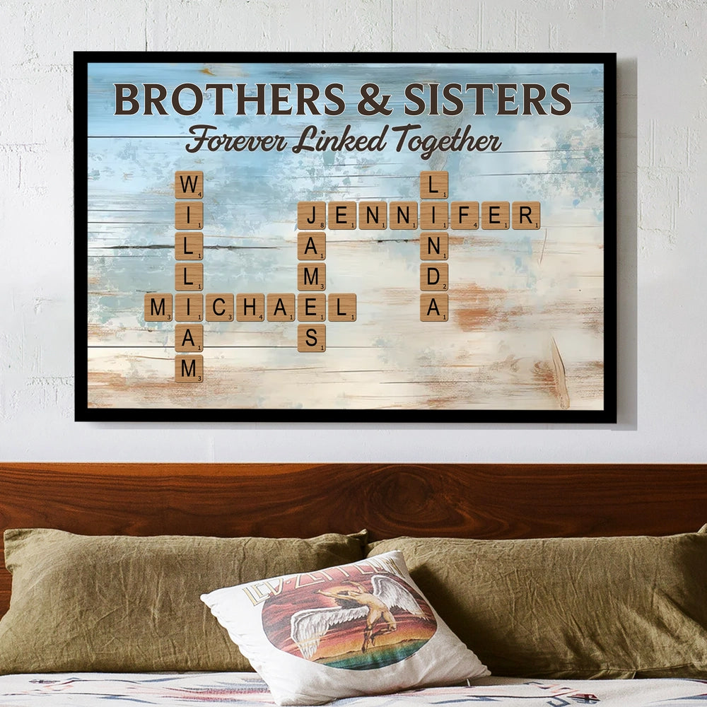 Custom Family Name Wall Art for Siblings - Personalized Home Decor Gift Poster or Canvas MagicInPrints