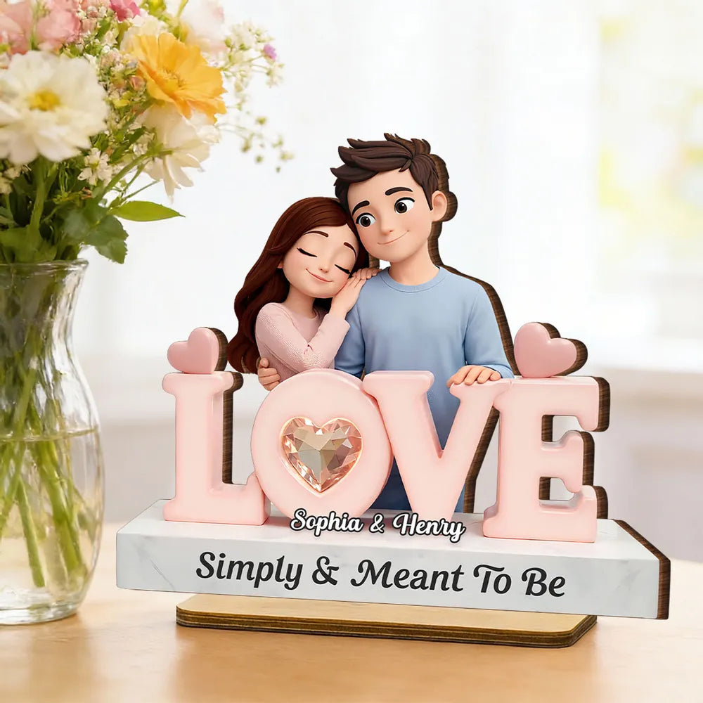 Personalized Couple Figurine Romantic Gift for Partners - Anniversary or Valentine's Day Plaque MagicInPrints