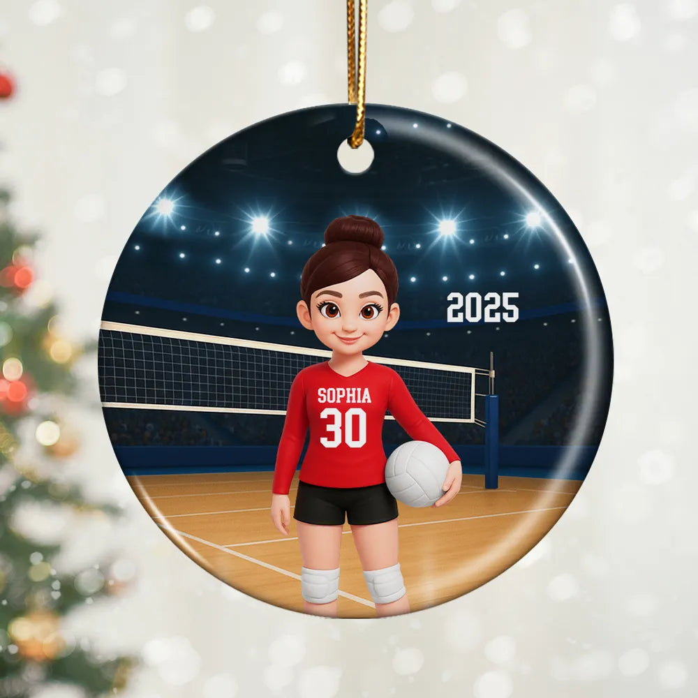 Custom Volleyball Ornament for Kids - Personalized Sports Gift 2025 Ornament MagicInPrints