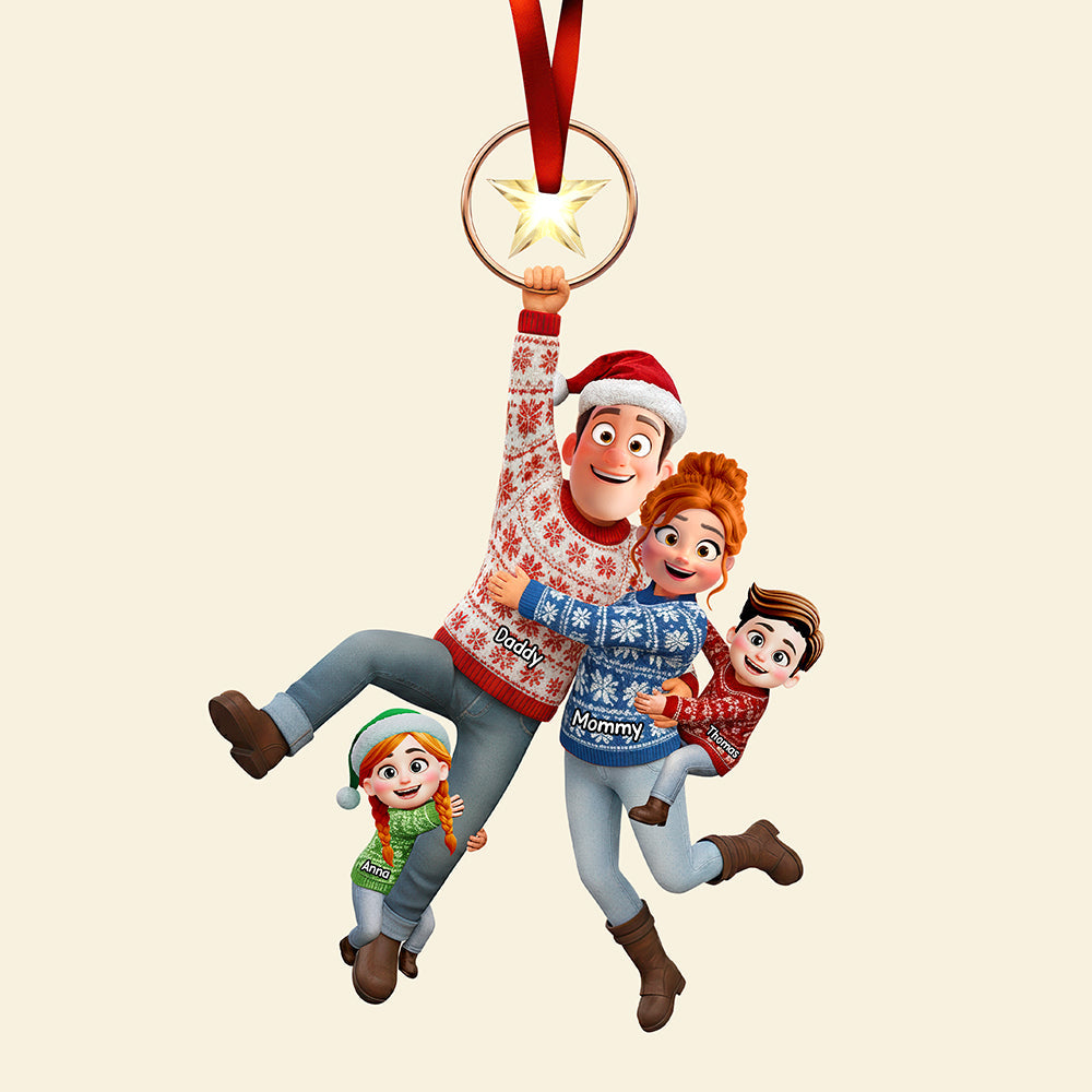 Fly High with Family - Personalized Flying Family Ornament Ornament MagicInPrints