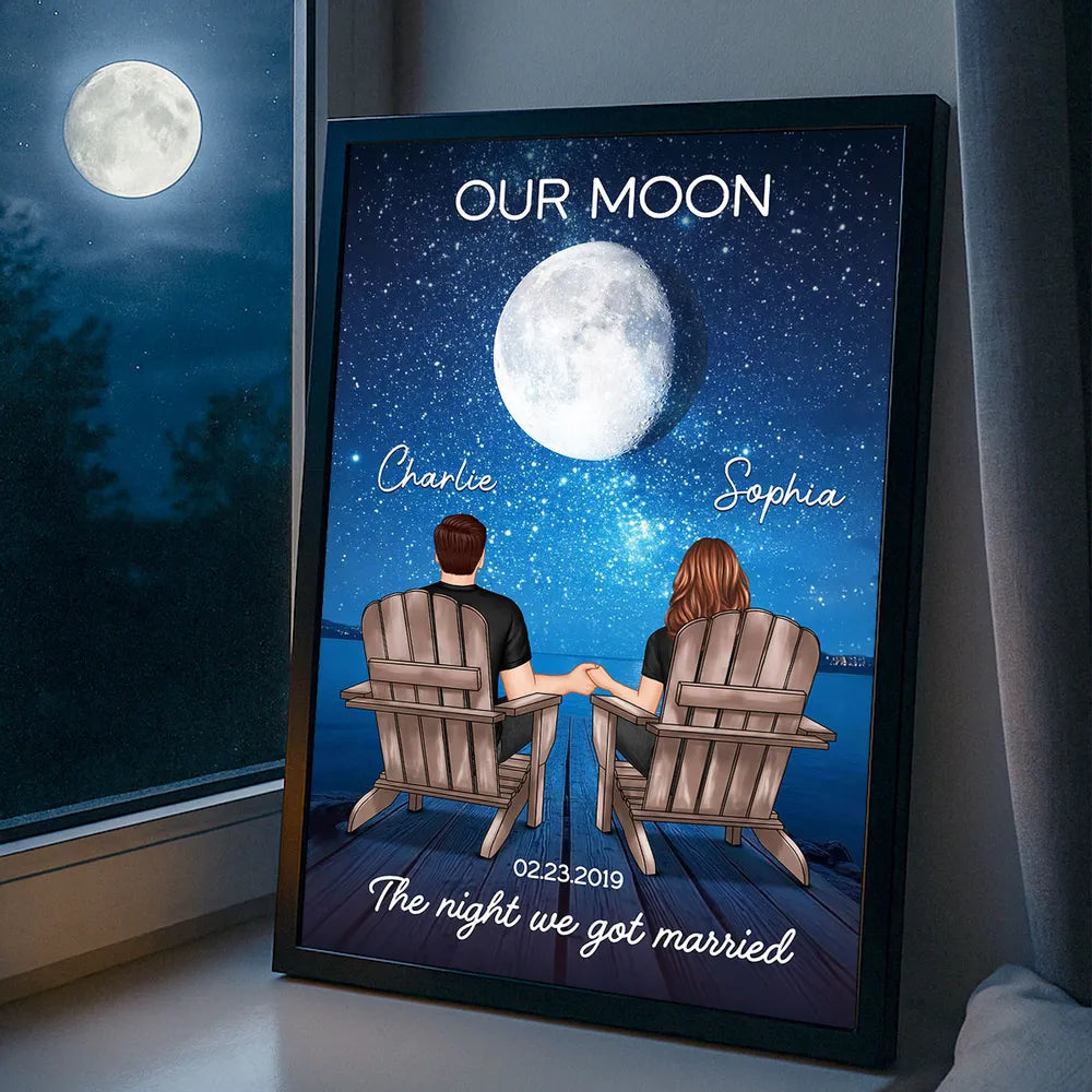 Personalized Starry Night Couple Poster for Newlyweds - Romantic Anniversary Gift Poster or Canvas MagicInPrints