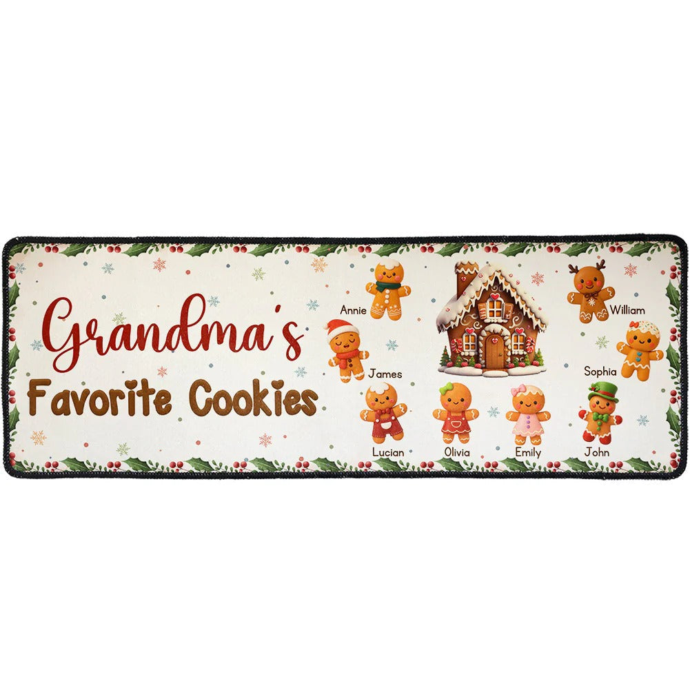 Personalized Kitchen Rug for Grandma - Gingerbread Cookie Design - Holiday Gift Doormat MagicInPrints