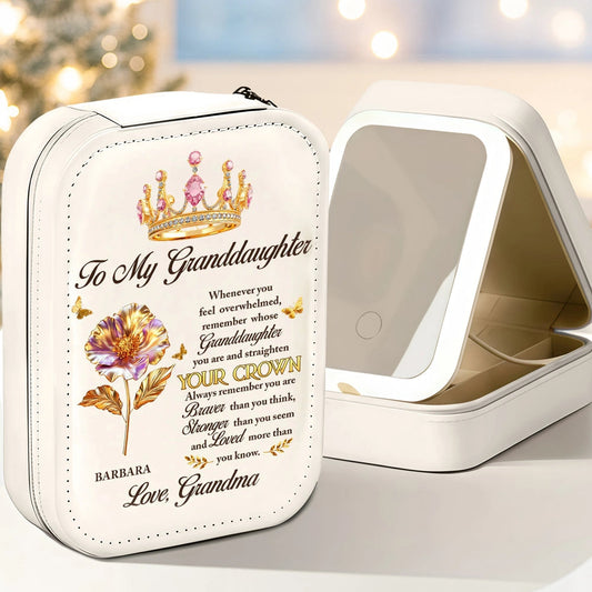 Personalized Jewelry Box for Granddaughter with Inspirational Message - Sentimental Gift Beauty Tools MagicInPrints