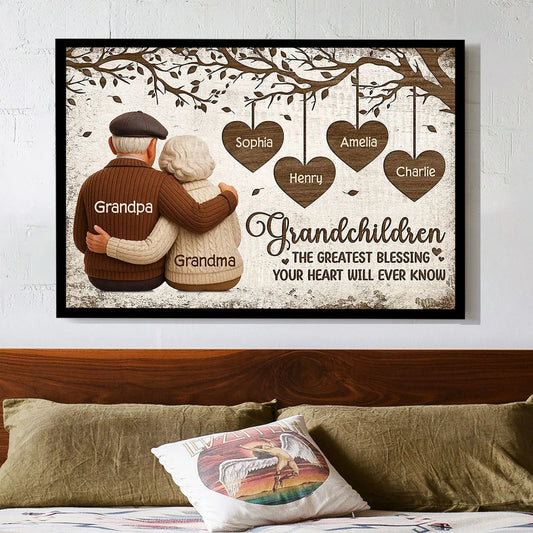 Personalized Grandparents Canvas Art for Family - Sentimental Home Decor Gift Poster or Canvas MagicInPrints