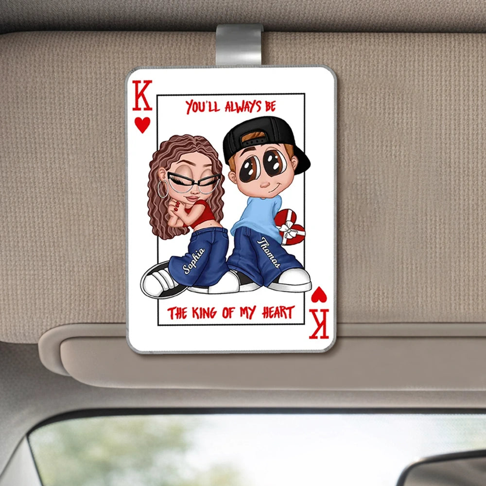 Personalized Car Hanging Ornament for Couples - King of My Heart Gift Car Hanger MagicInPrints