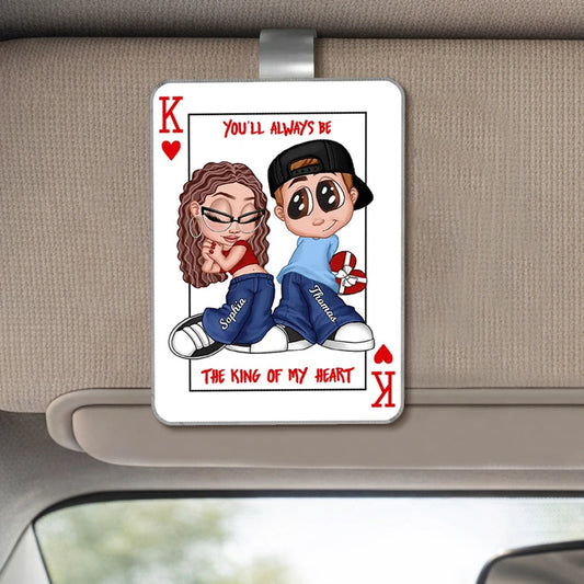 Personalized Car Hanging Ornament for Couples - King of My Heart Gift Car Hanger MagicInPrints