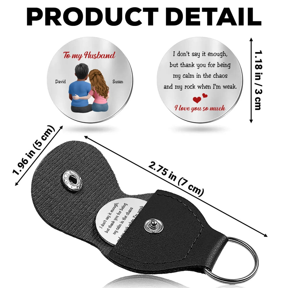 Personalized Leather Keychain for Husband - Sentimental Gift for Anniversary Keychain MagicInPrints