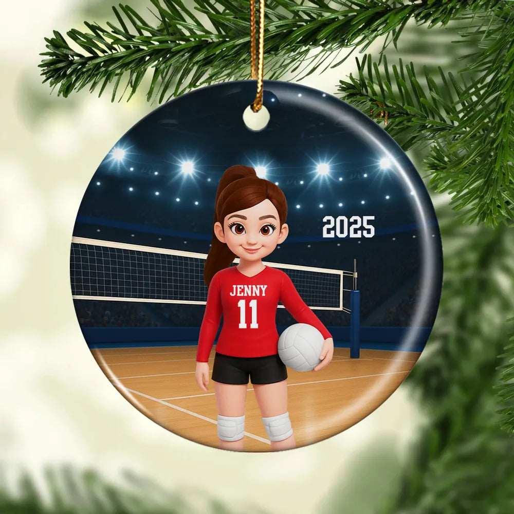 Custom Volleyball Ornament for Kids - Personalized Sports Gift 2025 Ornament MagicInPrints
