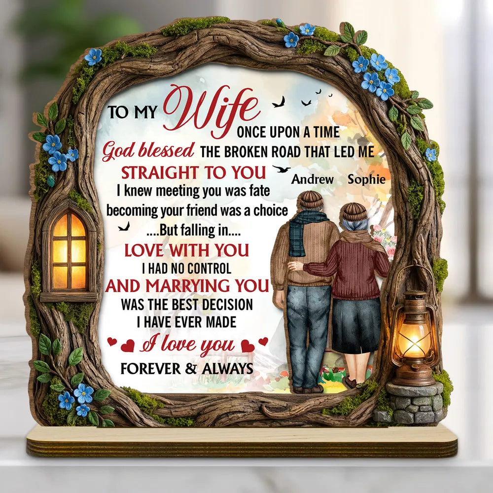 Personalized Romantic Wooden Plaque for Wife - Anniversary Gift Plaque MagicInPrints