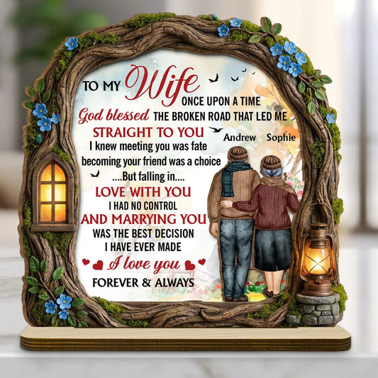 Personalized Romantic Wooden Plaque for Wife - Anniversary Gift Plaque MagicInPrints