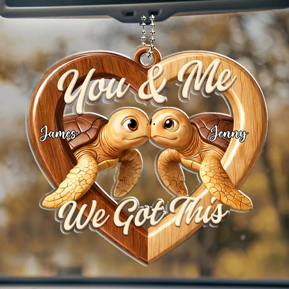 Personalized Turtle Couple Car Ornament for Partners - Romantic Gift Car Hanger MagicInPrints