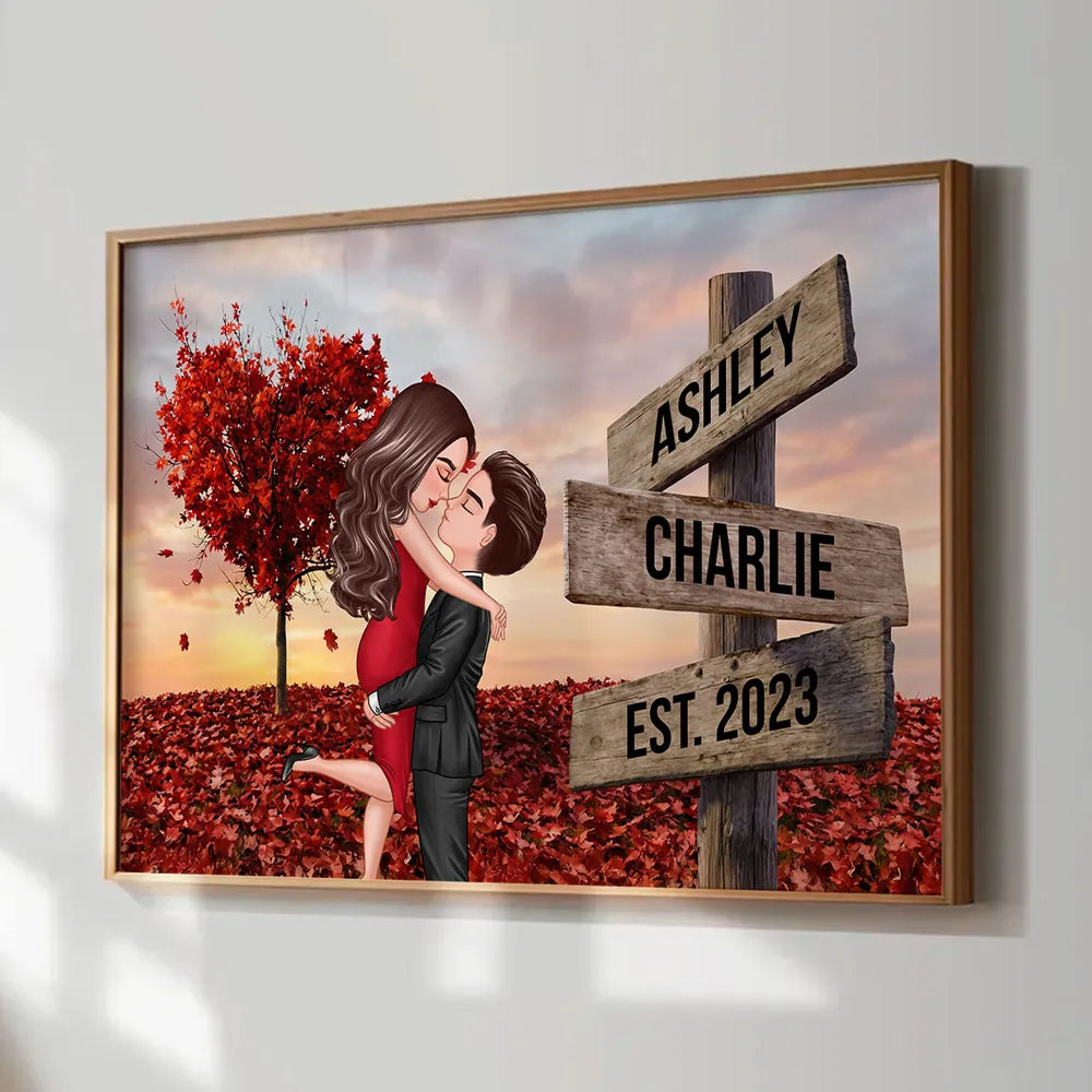 Personalized Couple Portrait Canvas for Romantic Gift - Anniversary or Wedding Keepsake Poster or Canvas MagicInPrints