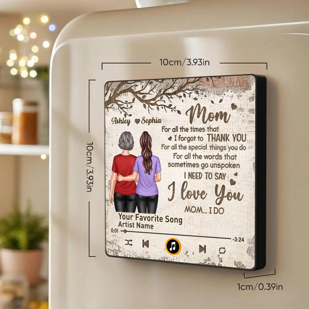 Personalized Music Plaque for Mom - Sentimental Gift with Custom Names Fridge Magnet MagicInPrints