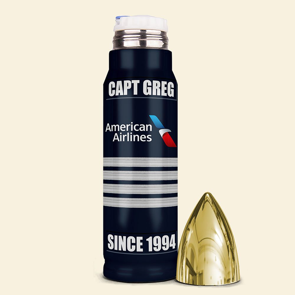 Personalized Pilot Tumbler - Custom Airline Logo & Rank Tumbler Cup PopCulturePrints