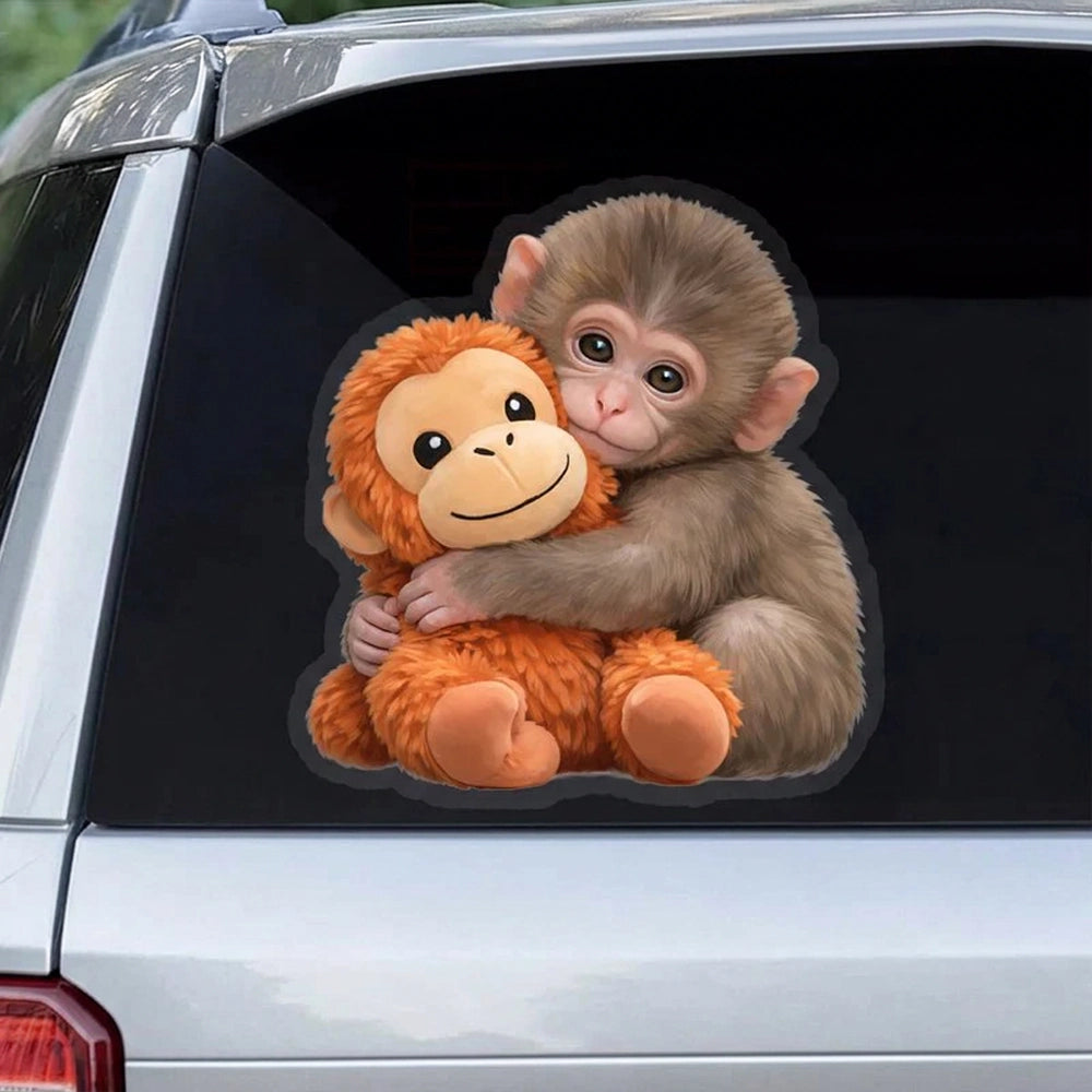 Cute Monkey and Baby Animal Car Sticker for Kids - Fun Decoration Sticker MagicInPrints