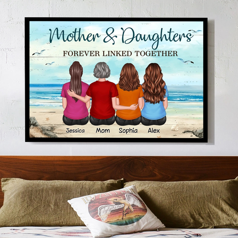 Personalized Mother & Daughters Wall Art - Sentimental Family Gift Poster or Canvas MagicInPrints