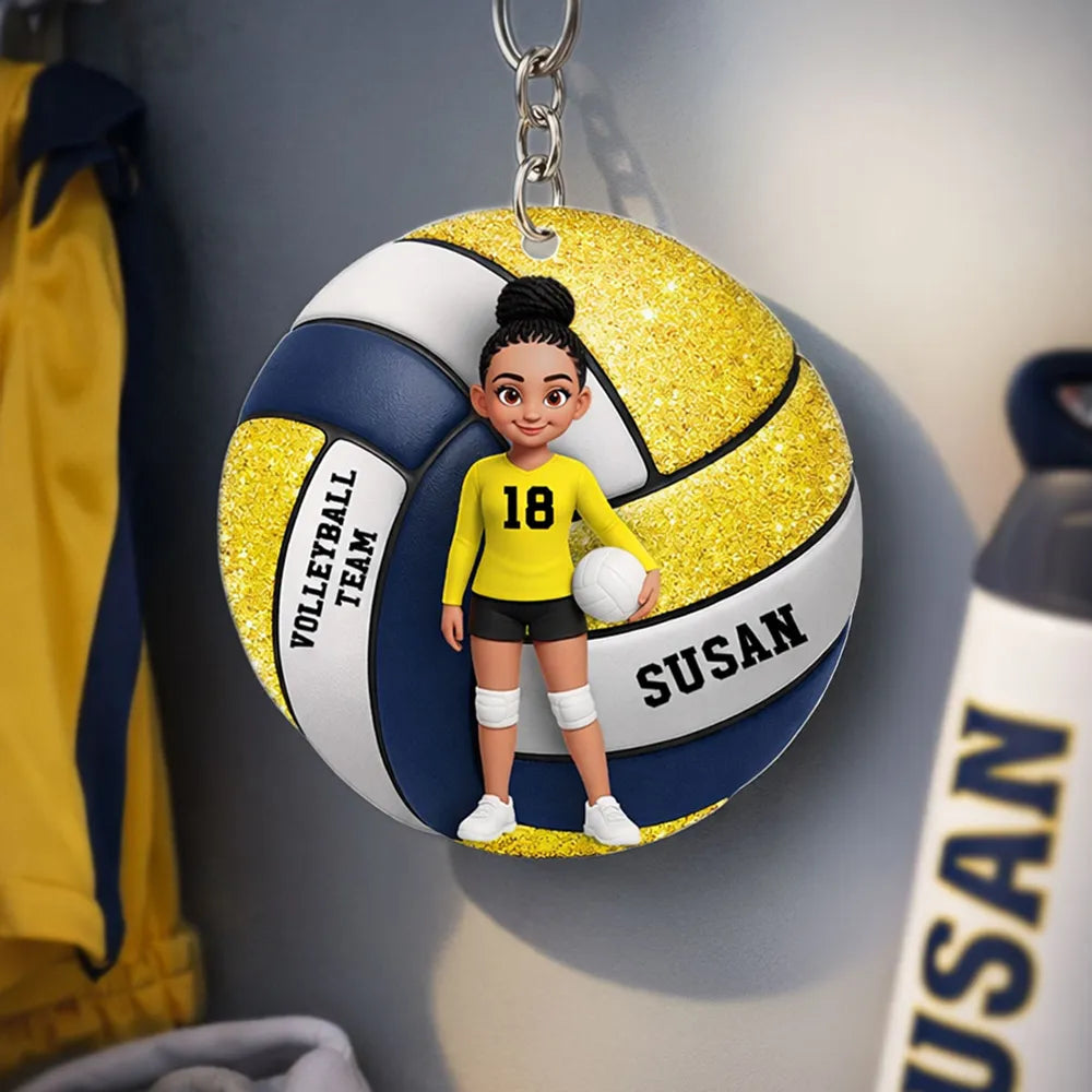 Personalized Volleyball Team Keychain for Girls - Custom Name & Number Keychain MagicInPrints