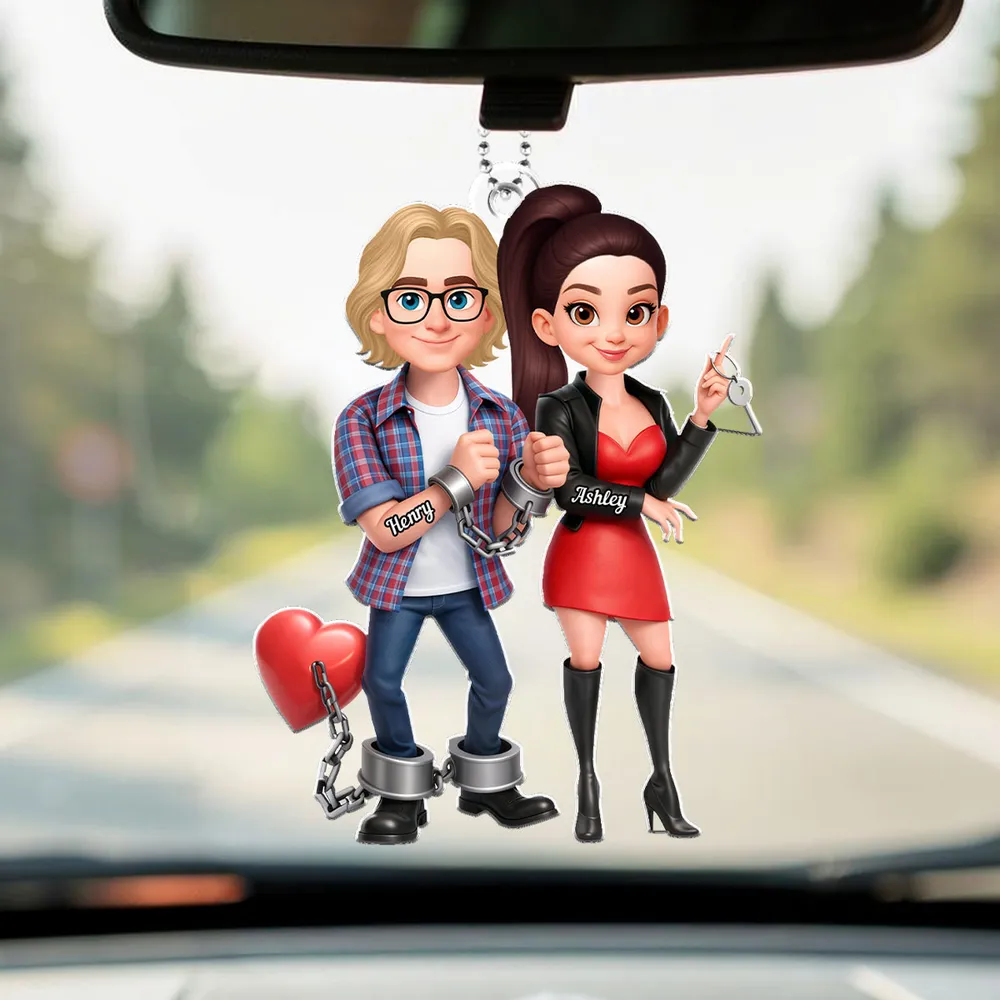 Custom Couple Car Ornament for Lovers - Romantic Gift Car Hanger MagicInPrints
