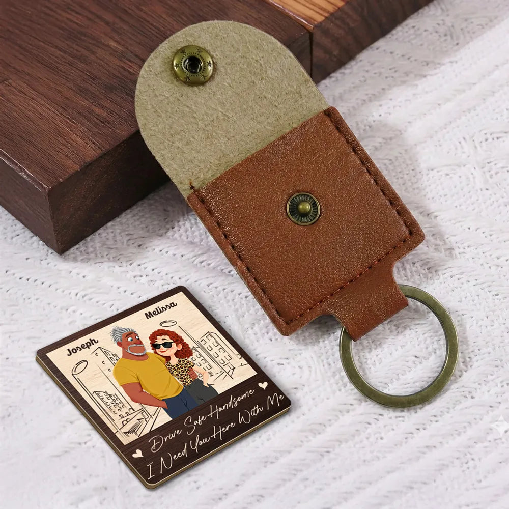 Personalized Couple Keychain with Custom Names - Drive Safe Gift for Loved Ones Keychain MagicInPrints